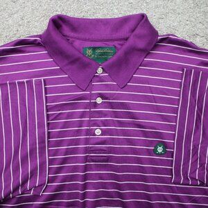 Brooks Brothers Polo Shirt Men 2XL XXL Purple St.Andrews Links Golf Short Sleeve